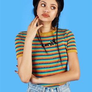UNIF rainbow knit top- perfect condition!